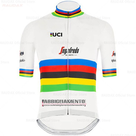 Abbigliamento UCI Mondo Campione Segafredo Zanetti 2020 Manica Corta e Pantaloncino Con Bretelle Bianco - Clicca l'immagine per chiudere